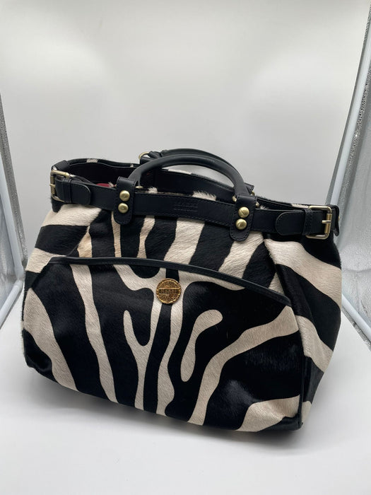 Bag in 'zebra' printed cowhide.