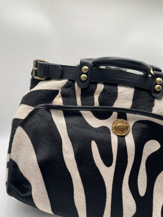 Bag in 'zebra' printed cowhide.