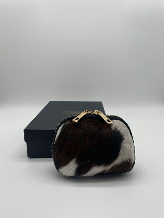 Leather and cowhide purse