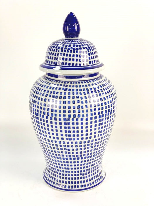 Potiche in ceramica bianca e blue Cina.