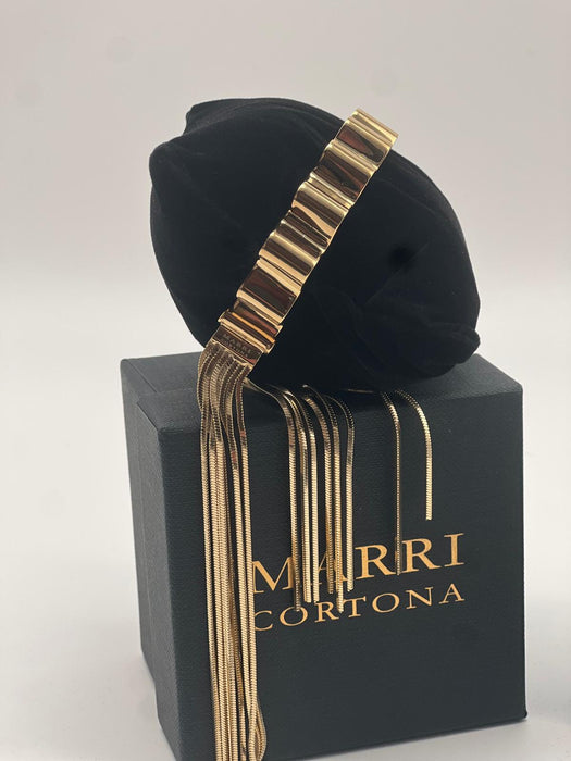 Bracciale 'Onde' con frange h.1 cm misura  M (polso fino a 19 cm)