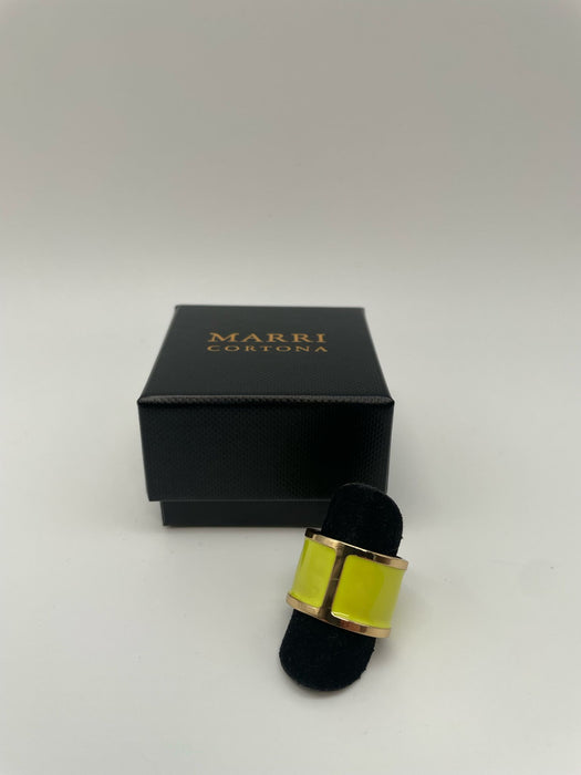 Anello smalto  "Lime Fluo"