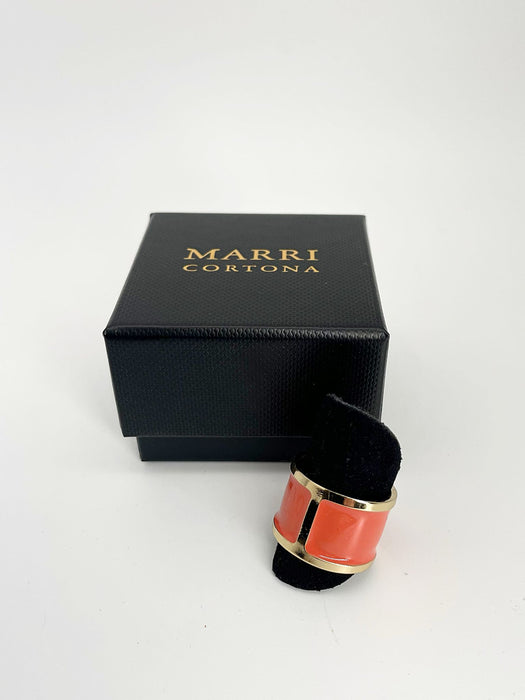 Anello smalto 'Arancio Corallo’