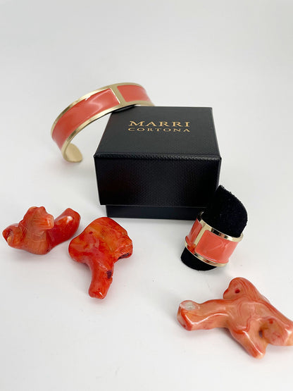 Bracciale Smalto M mm 15 'Arancio Corallo'