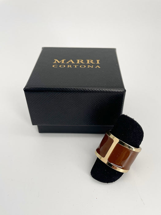 Anello smalto 'Cognac'