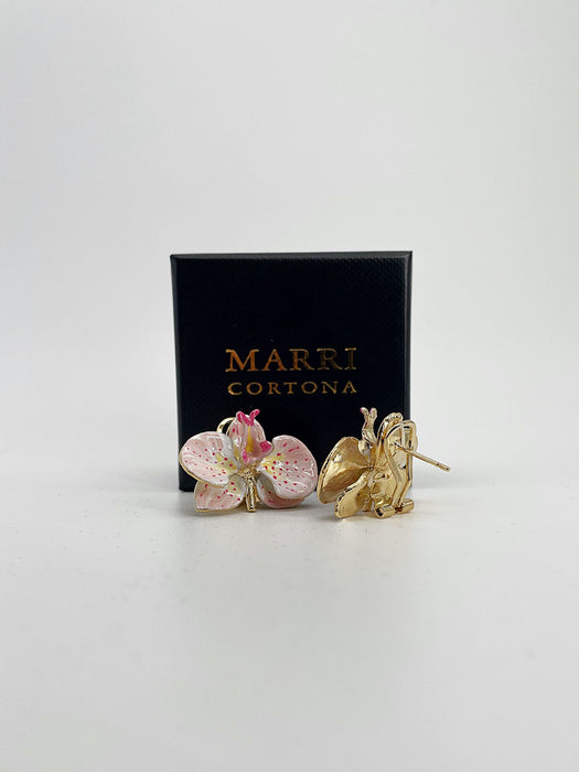 Orchid earrings width 3 cm
