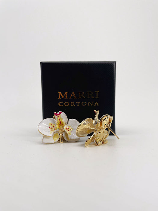 Orchid earrings width 3 cm