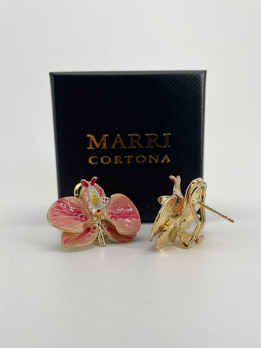 Orchid earrings width 3 cm
