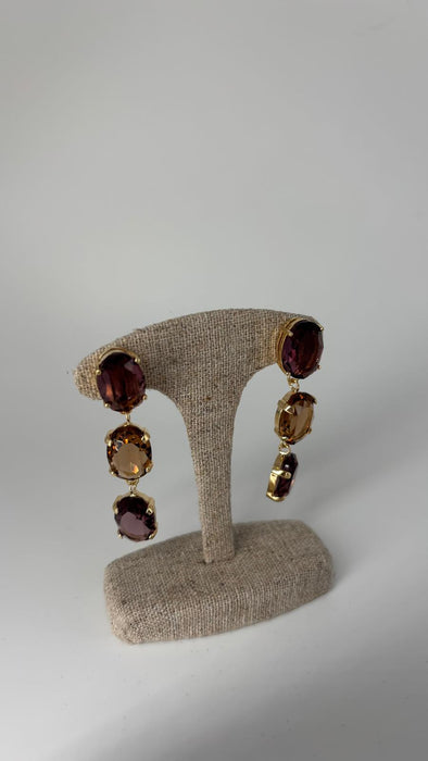 Orecchini Cristallo Purple e Ambra