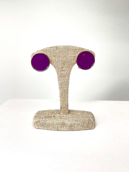 Purple Enamel Earrings