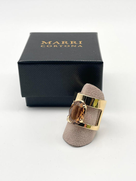 'Unique' Amber Crystal Ring