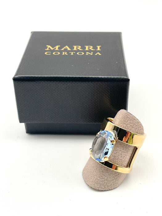 'Unique' Aquamarine Crystal Ring
