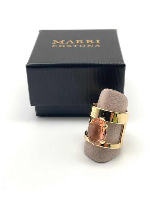 'Unique' Apricot Crystal Ring