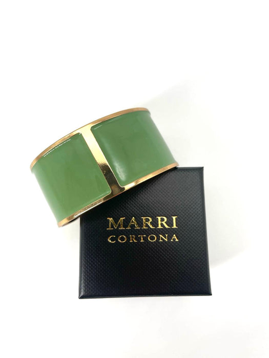 Bracciale Smalto L mm 30 'Verde Aloe'