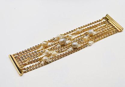 Bracciale con perle . Vestibilita' polso fino a 19 cm M