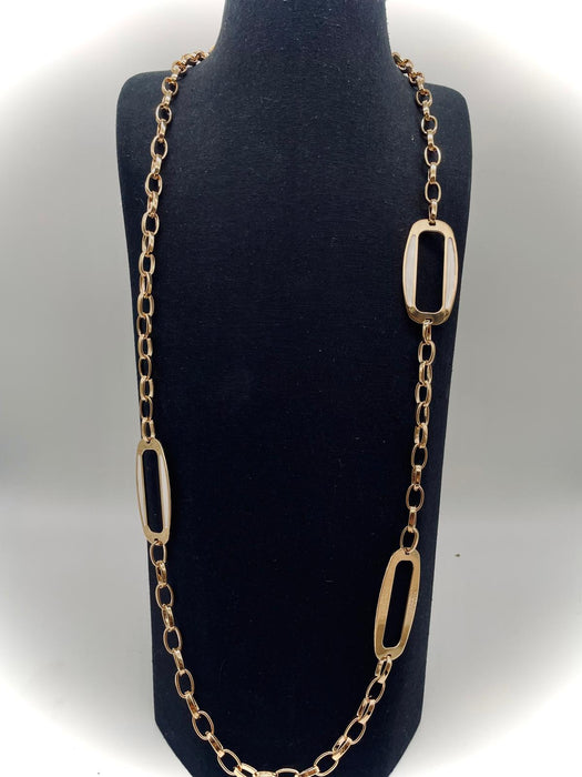 Collana Smalto con ellissi denim
