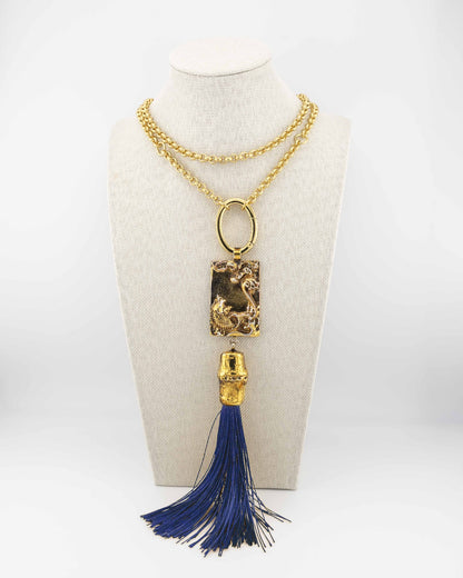 The Koi Necklace by Marri Cortona, handmade in Tuscany, blends bamboo, silk, and gold for a symbolic jewel of strength, harmony, and Italian elegance.