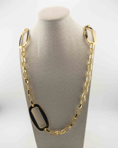 Handcrafted in Tuscany, the MarriCortona Smalto Ellipse Necklace in 18k gold and hand-painted enamel embodies Italian elegance, light, and timeless design.