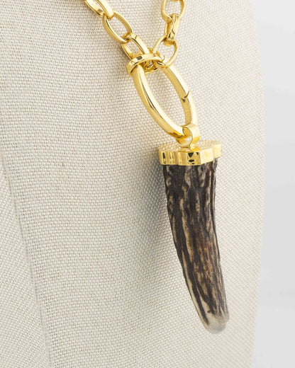 Deer antler with chain