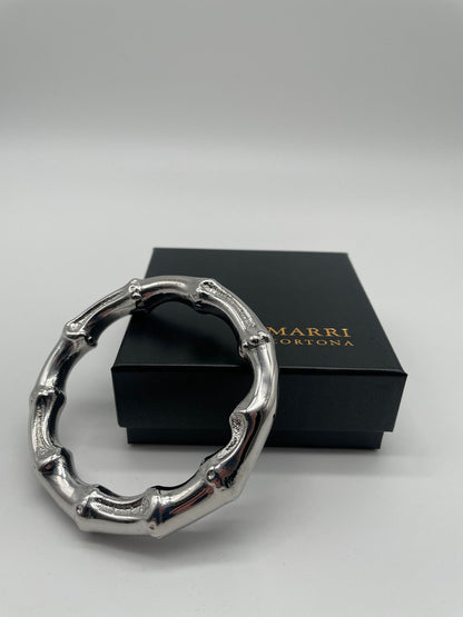 Bracciale Bangle Bamboo finitura oro bianco  18 carati