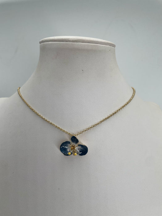 Girocollo Orchidea Blue di Prussia larghezza 2 cm