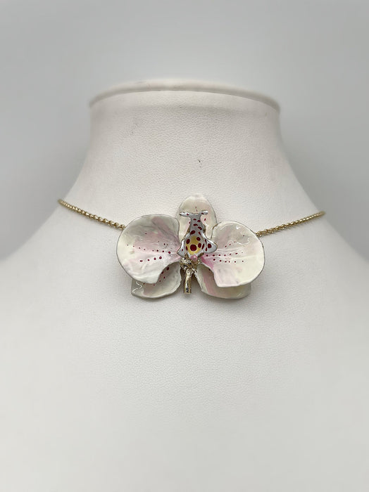 Girocollo Orchidea Latte e Ciclamino larghezza 4 cm