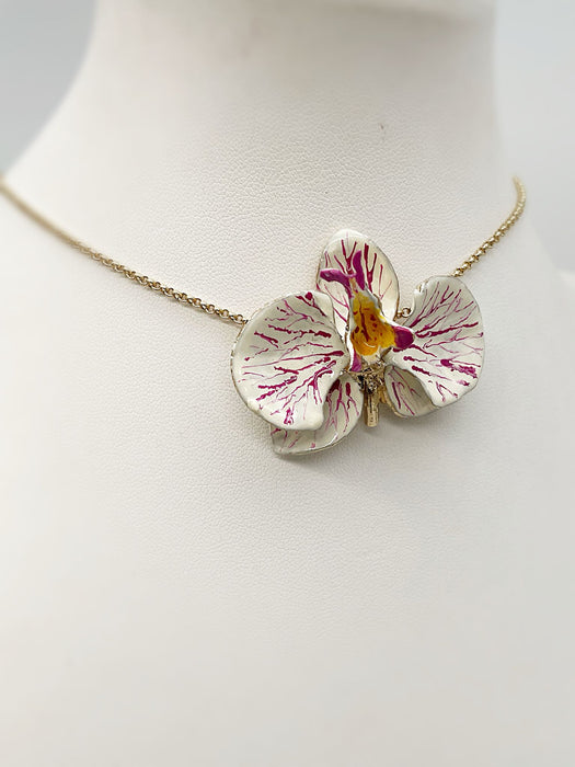 Girocollo Orchidea Latte e Geranio larghezza 4 cm
