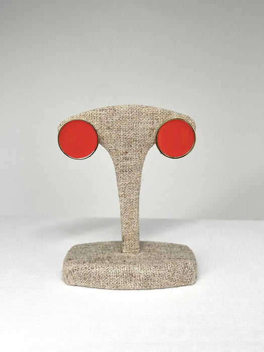 Red Enamel Earrings