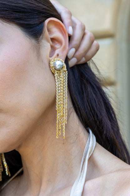 'Medusa' earrings with pearl