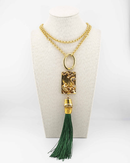 The Koi Necklace by Marri Cortona, handmade in Tuscany, blends bamboo, silk, and gold for a symbolic jewel of strength, harmony, and Italian elegance.
