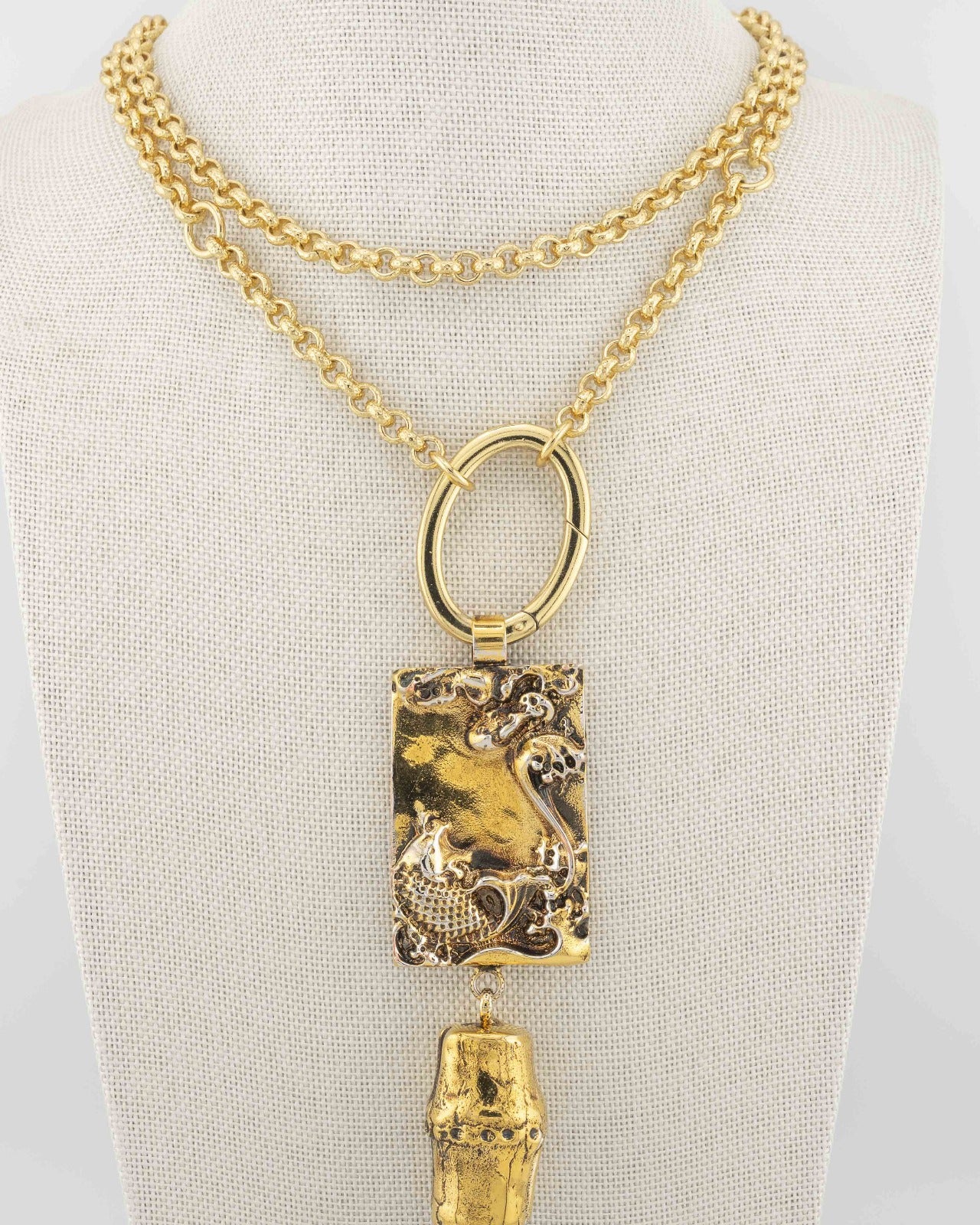 The Koi Necklace by Marri Cortona, handmade in Tuscany, blends bamboo, silk, and gold for a symbolic jewel of strength, harmony, and Italian elegance.