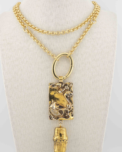 The Koi Necklace by Marri Cortona, handmade in Tuscany, blends bamboo, silk, and gold for a symbolic jewel of strength, harmony, and Italian elegance.