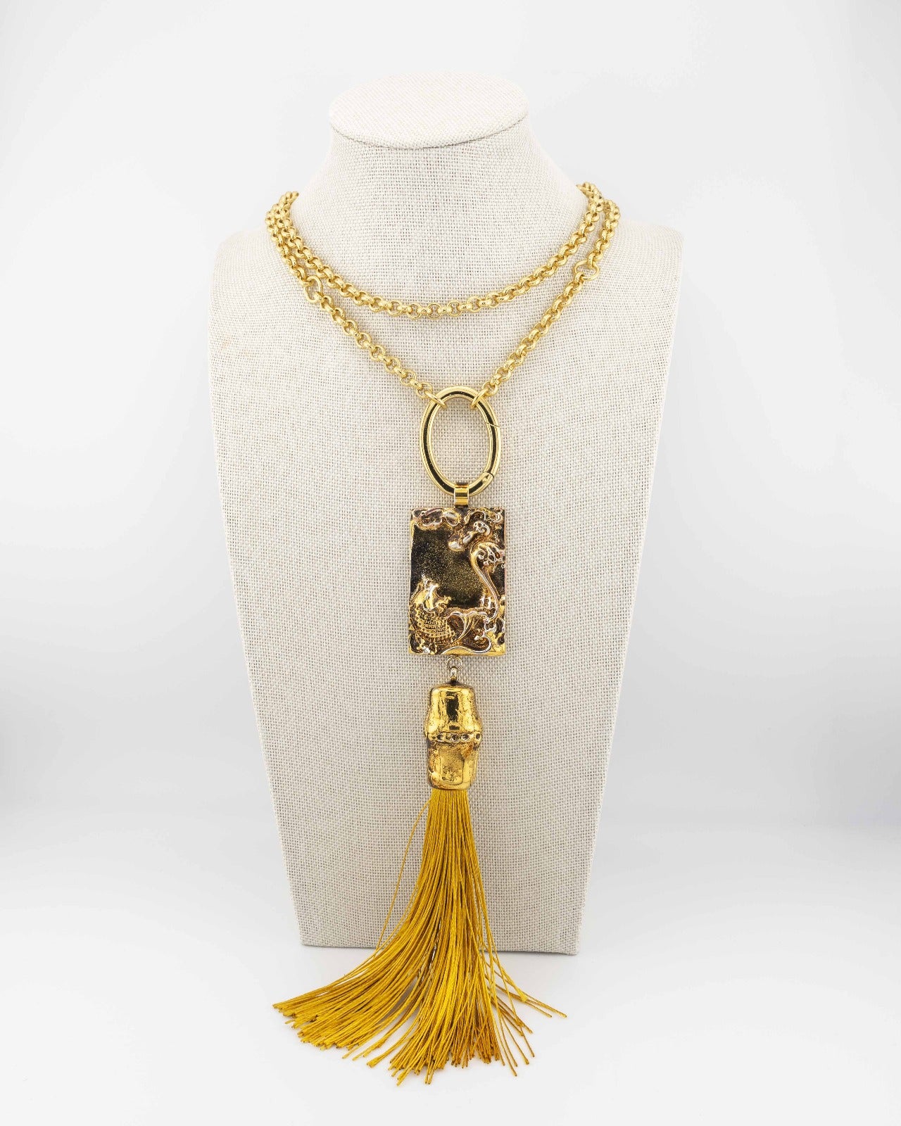 The Koi Necklace by Marri Cortona, handmade in Tuscany, blends bamboo, silk, and gold for a symbolic jewel of strength, harmony, and Italian elegance.
