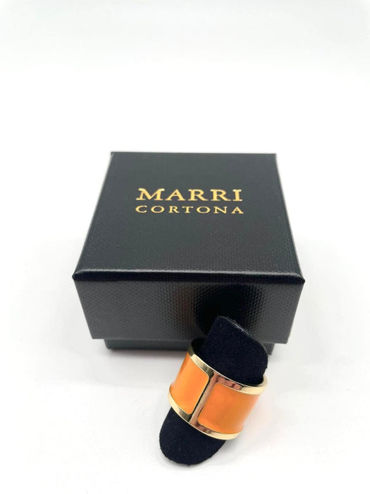 Anello smalto  'Giallo Kako'