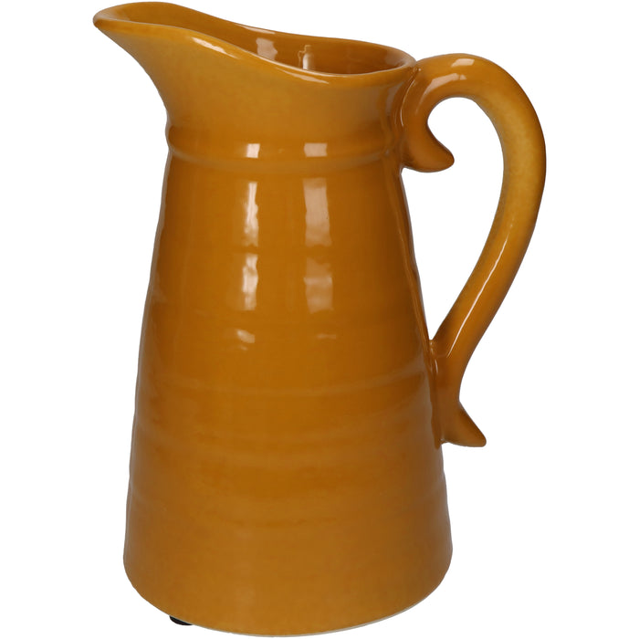 Jug/flower vase, in yellow ochre ceramic