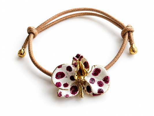 Milk and Plum Orchid Bracelet, size 3 cm