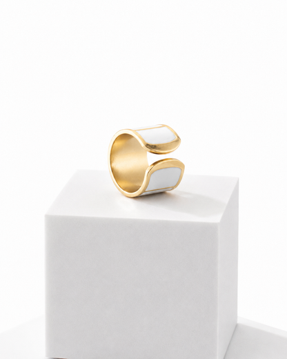 Anillo Blanco y Negro 1,5 cm de alto n.º 3