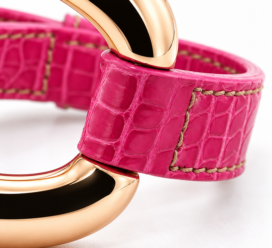 Alligator bracelet 'Pink Valentino'