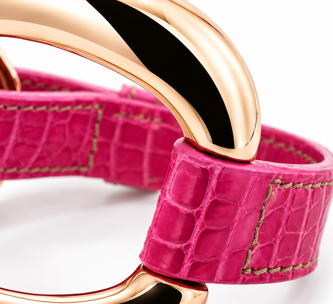 Alligator bracelet 'Pink Valentino'
