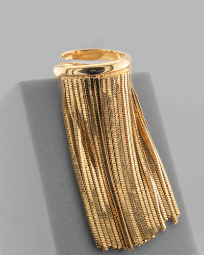 Handcrafted in Tuscany, the MarriCortona Voilà Ring in bronze 18k gold plated blends bold design and elegance — a statement of modern Italian artistry and allure.