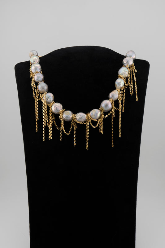 'Medusa' necklace with pearls