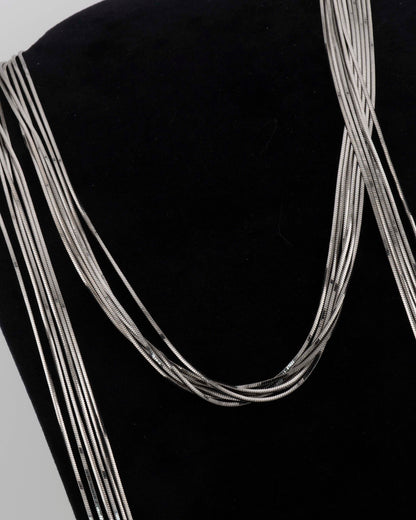 Voila' Necklace with 6 Strands in Black Gold