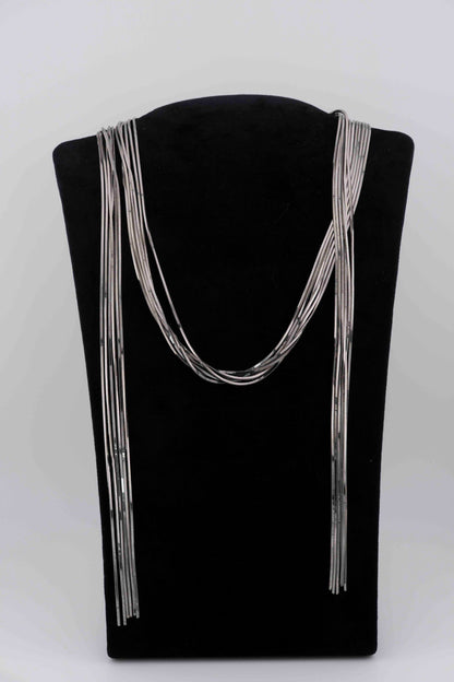Voila' Necklace with 6 Strands in Black Gold