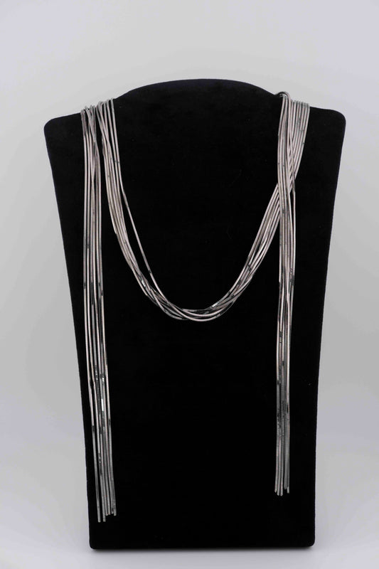 Voila' Necklace with 6 Strands in Black Gold