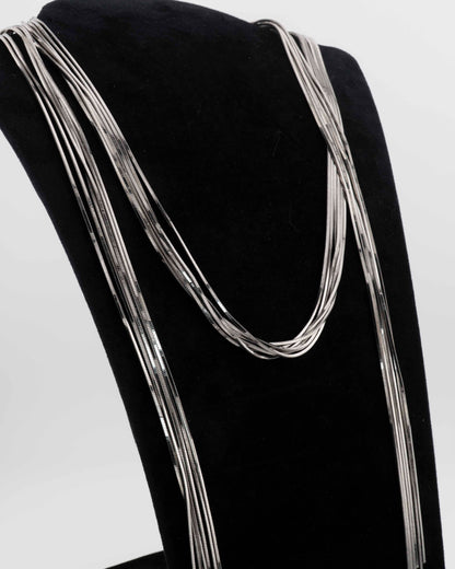 Voila' Necklace with 6 Strands in Black Gold