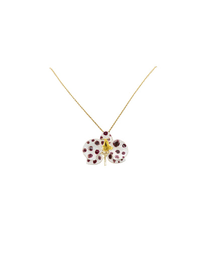 Handcrafted in Tuscany, the Marri Cortona Orchidea Necklace in 18k gold bronze captures the orchid’s grace — elegant, hand-enameled, and timelessly Italian.