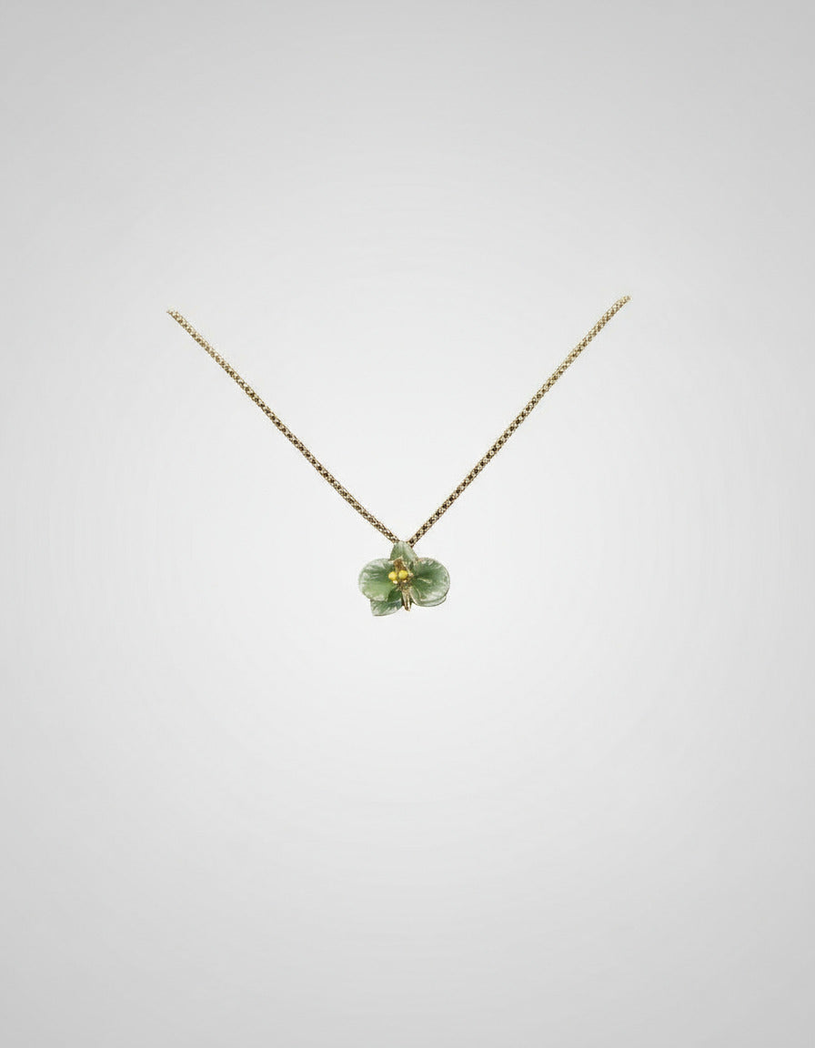 Handcrafted in Tuscany, the Marri Cortona Orchidea Necklace in 18k gold bronze captures the orchid’s grace — elegant, hand-enameled, and timelessly Italian.