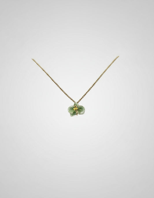 Handcrafted in Tuscany, the Marri Cortona Orchidea Necklace in 18k gold bronze captures the orchid’s grace — elegant, hand-enameled, and timelessly Italian.