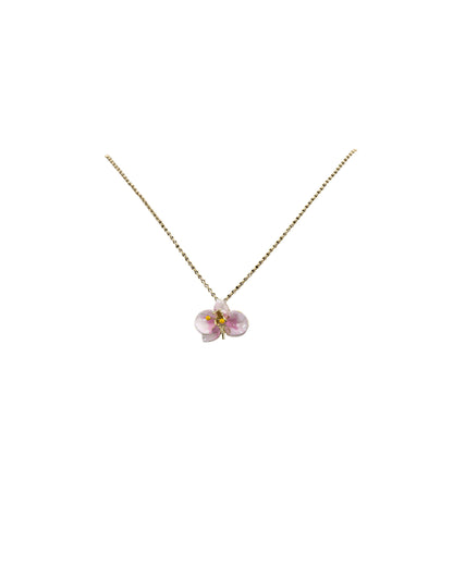 Handcrafted in Tuscany, the Marri Cortona Orchidea Necklace in 18k gold bronze captures the orchid’s grace — elegant, hand-enameled, and timelessly Italian.