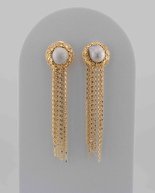 'Medusa' earrings with pearl